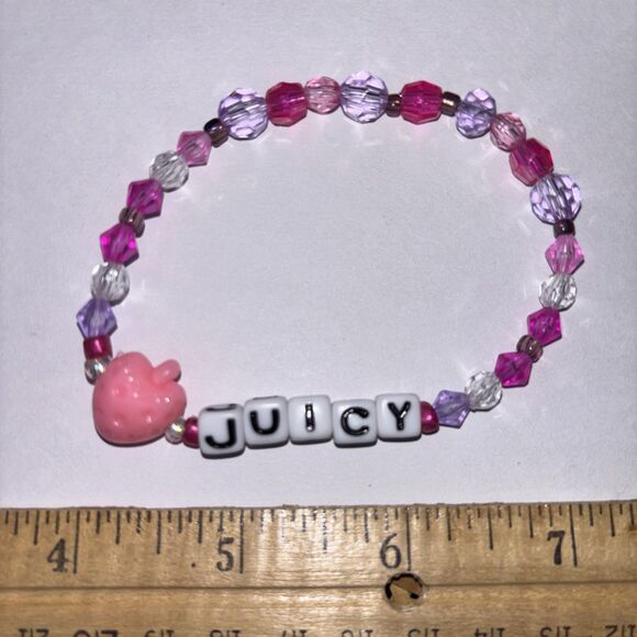 Multicolor “Juicy” Bracelet Adult Humor Beaded Handmade Naughty Accessories - Picture 3 of 3